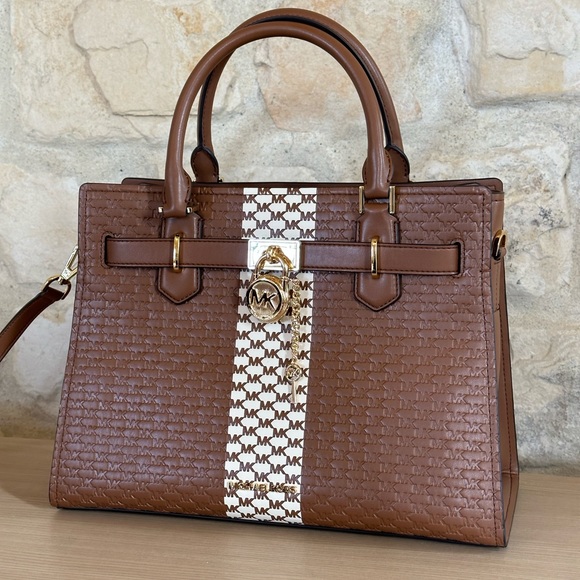 Michael Kors Hamilton medium leather lock key satchel&wallet Luggage NWT - Picture 3 of 12